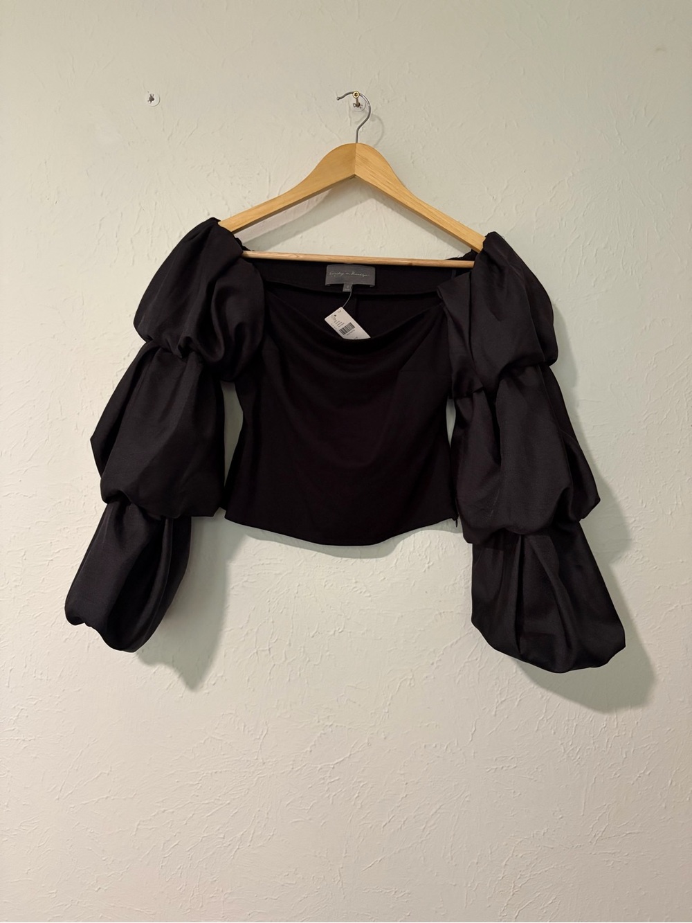 NWT Anthropologie Sunday in Brooklyn Black Long Sleeve Blouse Size Small